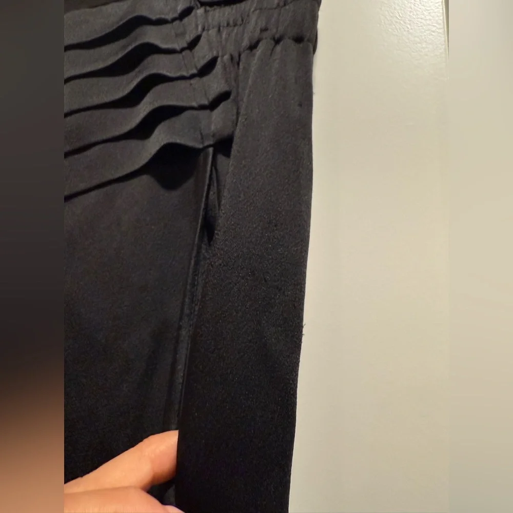 Alexander Wang Black Pleated High-Waist Trousers Pants Size‎ 8